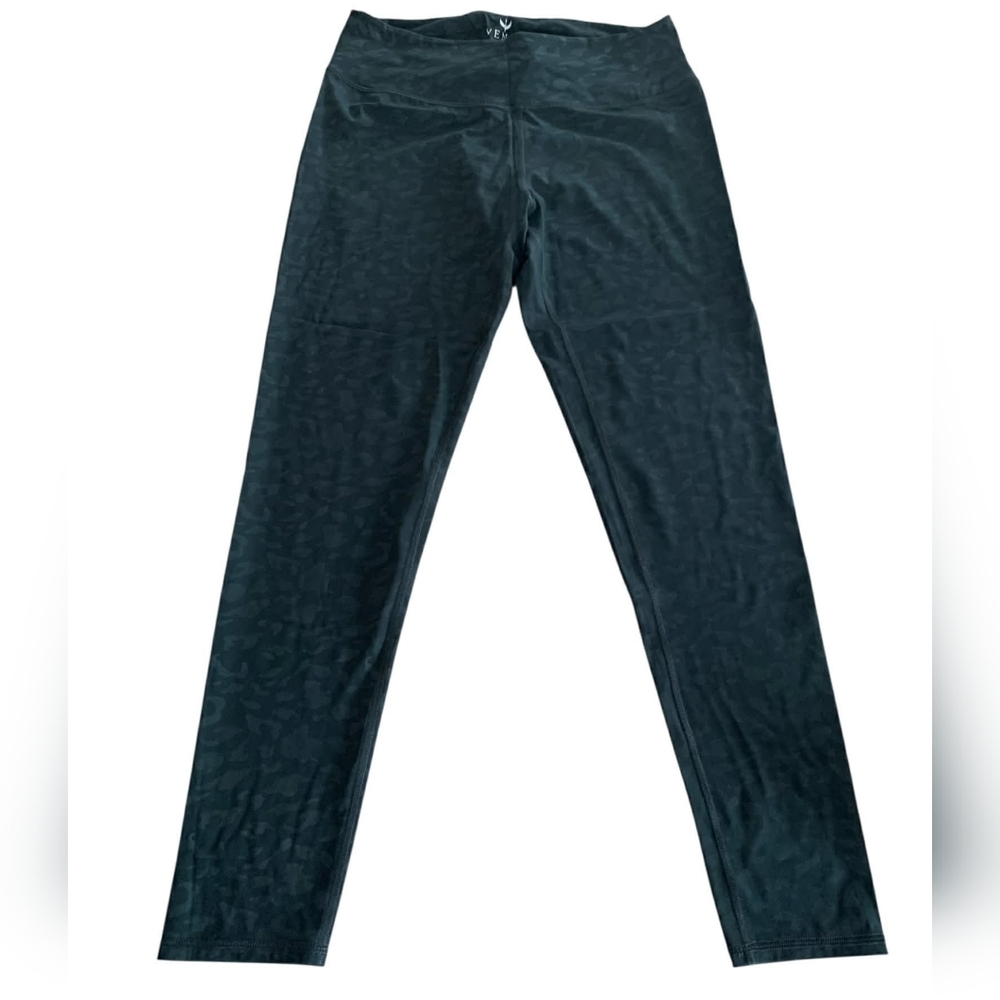 ​Venor Liquid Leopard 7/8 Leggings‎ Black Tonal Animal Print High Rise Large